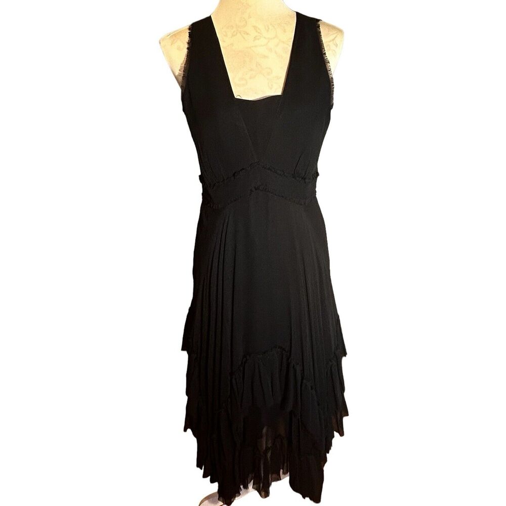 ALICE + OLIVIA Women’s 100% Silk Fully Lined 3 Tiered Ruffle Flowy Dress Size 12